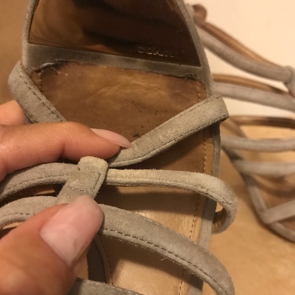 💯% Authentic Coach Suede Gray Strappy Heels - Picture 7 of 8